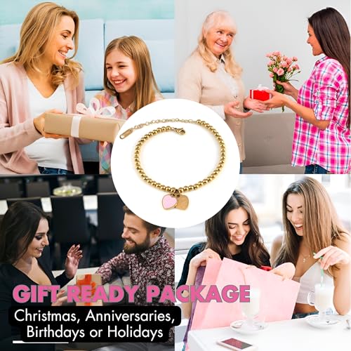 925 Sterling Silver Double Heart Bracelet - Two Heart Bracelet with chain - 14K Yellow Gold Double Heart Bracelet - Two Heart Pendant Necklace for Women4