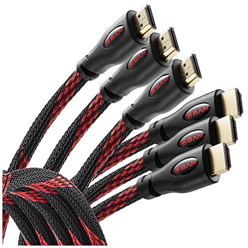 Bam 3 Pack High Speed 4K Hdmi Cables - 6' Long #TOP26
