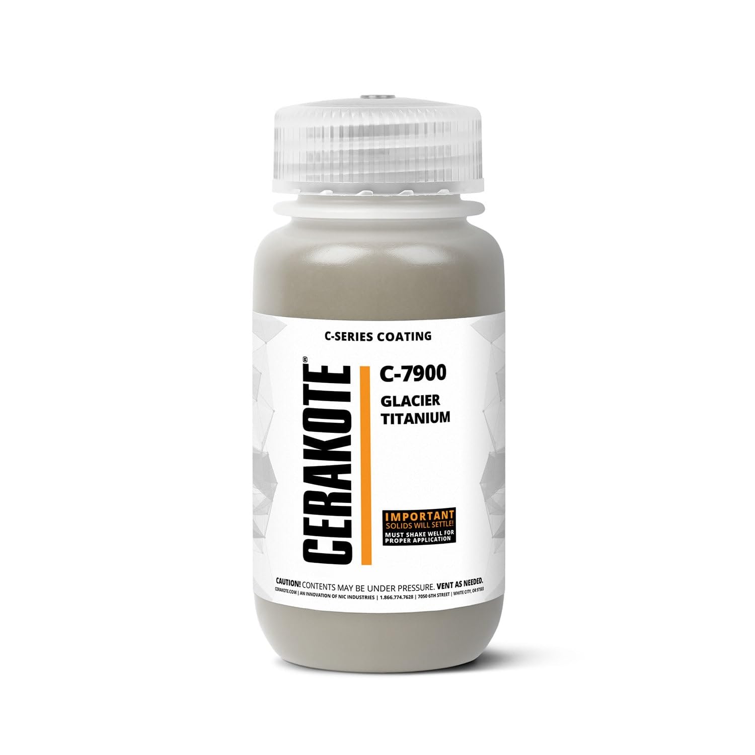 CERAKOTE ( AIR CURE C-SERIES GLACIER TITANIUM [ 16oz ] C-7900P Performance Ceramic Technology + Color on All- Metals, Polymers + More