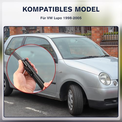 GEARMONSTER Scheibenwischer Wischerblätter Vorne + Hinten Satz Autoscheibenwischer Heckscheibenwischer Wischerblätter-Set für VW LUPO 1998-2003 (3er Set: 525mm/475mm/300mm）