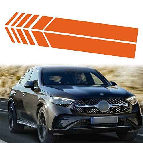 2 Pc Rearview Mirror Sticker, Striped Car Pull Sticker, Car Exterior Accessories, Car Body Sticker Side Decal, Stickers Decor Diy (Orange) #TOP3