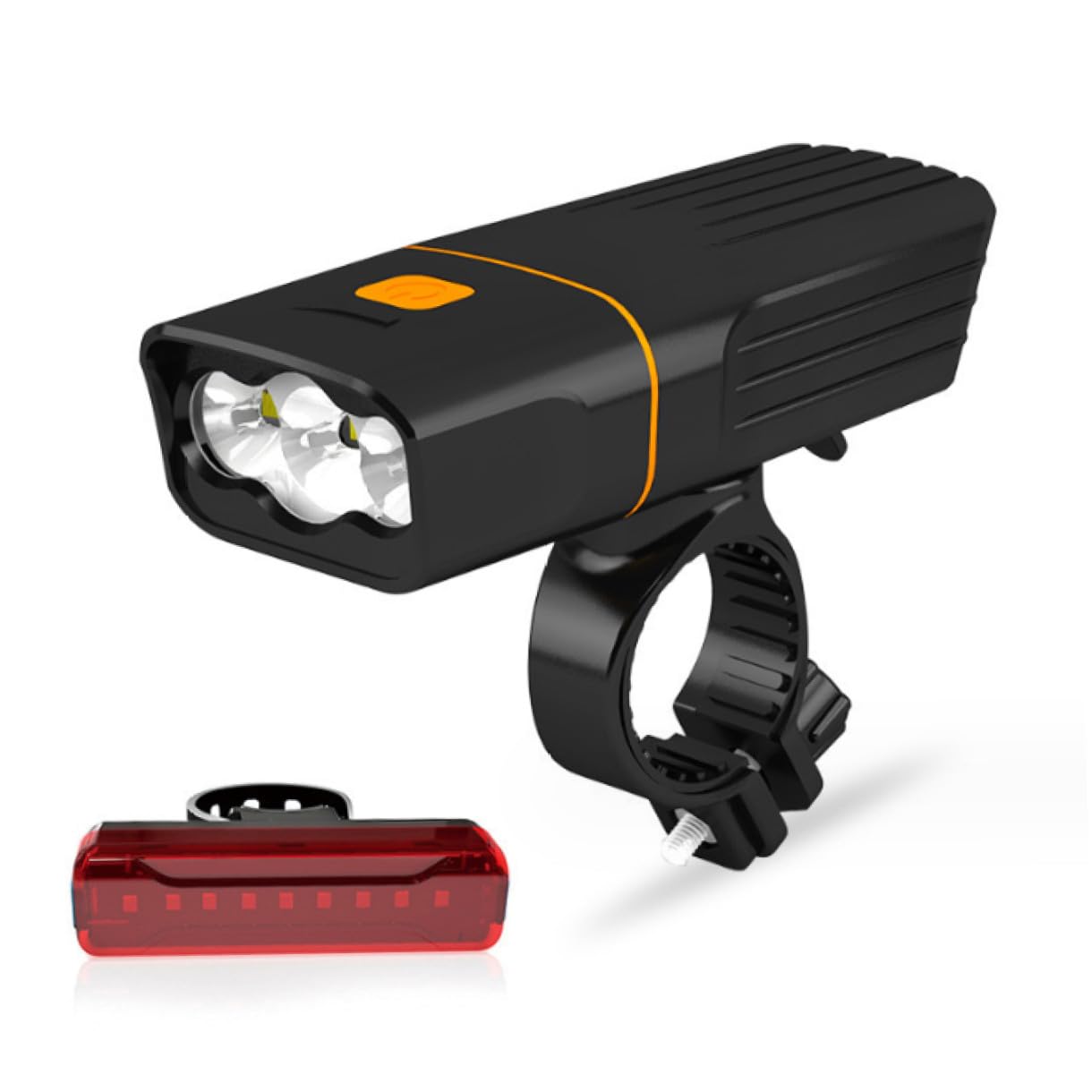 Healeved Luci Bicicletta Ricaricabili USB 2400mah Ipx5 Impermeabili Set Luci Anteriore e Posteriore LED 3 modalità di Illuminazione per Ciclismo Notturno