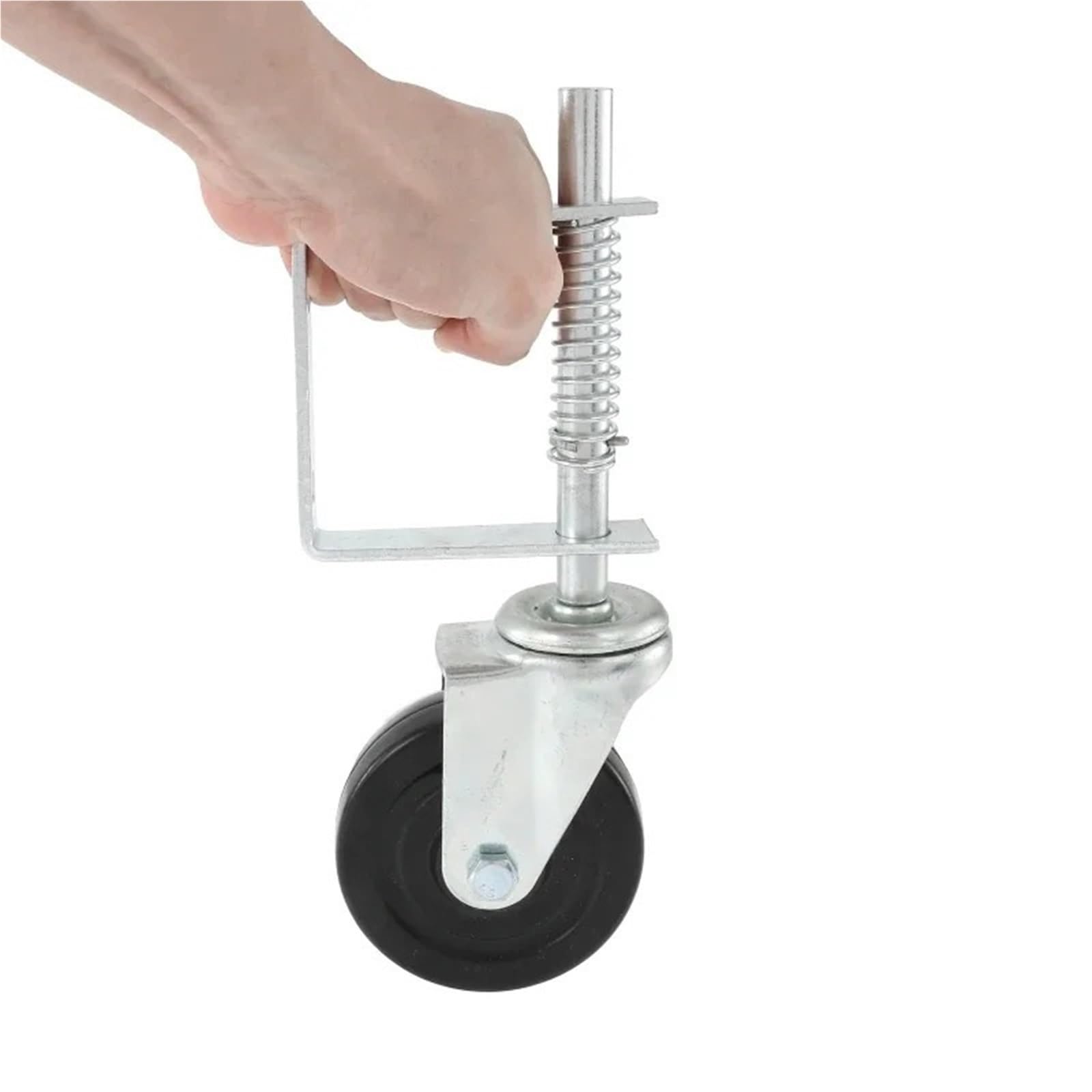 Mdsrfgn One Color Gate Wheel 4 Inch Rubber Universal Gate Casters Spring Damping Wheel Industrial Heavy-Duty 220Lbs Load-Bearing Solid Caster