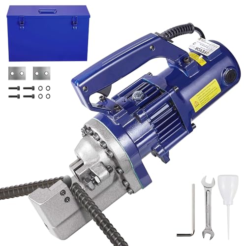 Image of VEVOR Electric Hydraulic Rebar Cutter 1350W 110V - Portable, Cuts #7 4-22mm Rebar in 4.5 Seconds, with Stainless Steel Carry Case