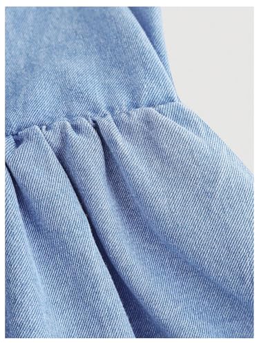 WDIRARA Toddler Girl's Bow Sleeveless Denim Bubble Dress Party Balloon Midi Dress3