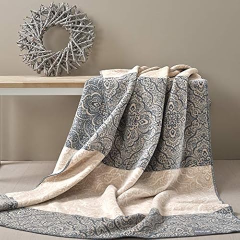 sei Design Plaid Kuscheldecke flauschig Tagesdecke, Dicke Sofa Decke, Baumwolldecke hochwertige Verarbeitung 150x200 cm Deko Wohnzimmer Cover