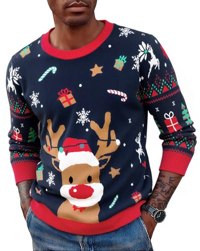 Saodimallsu Herren Weihnachtspullover Ugly Christmas Sweater Familie...