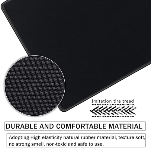 Image of MATSON Extra Large Mouse Pad Gaming Mouse Pad, Extended Large Desk mat, Mousepad for Laptop, Mouse Pads for PC Keyboard with Non-Slip Rubber Base Black with Black Border (70 X 30 cm)