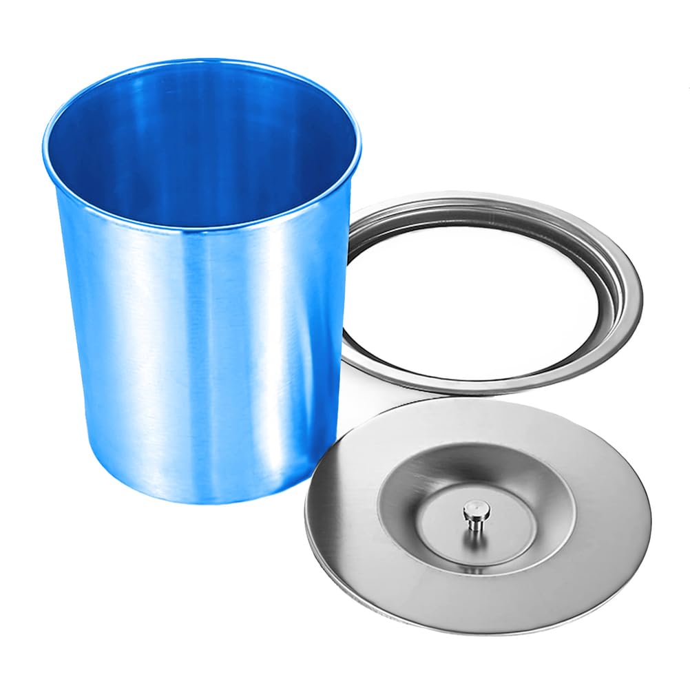 Goulotte ronde intégrée en plastique bleu et acier inox pour comptoir