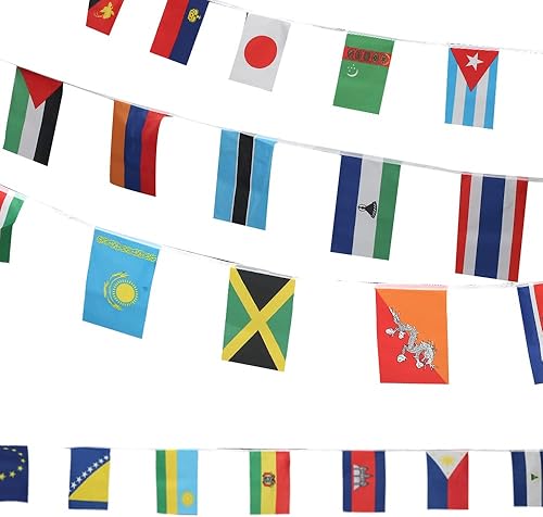 Miniatura 1 de Banderas de 100 países, bandera nacional de cuerda internacional, países del mundo en cada continente, bandera de la Copa del Mundo, eventos