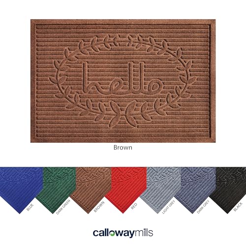 Calloway Mills 103182436 Poly Hello Indoor/Outdoor Mat, 24" x 36", Brown by Calloway Mills - Used condition - Image 5
