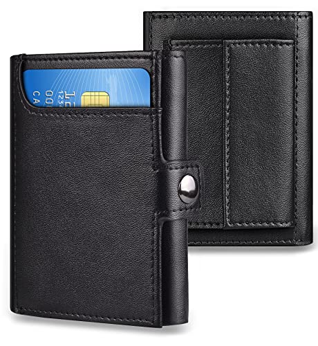 ykooe Geldbörse Herren Leder mit Münzfach und Kartenetui, Slim Wallet mit RFID Schutz (Schwarz) Cover