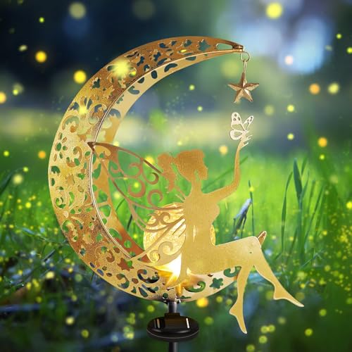 AGOTD Mond Solarleuchten Garten im Freien, Solarlampe für Außen...