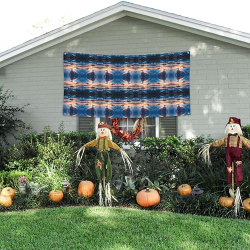 MINDBBDFJ Beautiful Sunrise On Sea Print Banners And Signs For Outdoor/Indoor,Personalized Banner Customizable Parties Halloween Banner (180x90cm)3