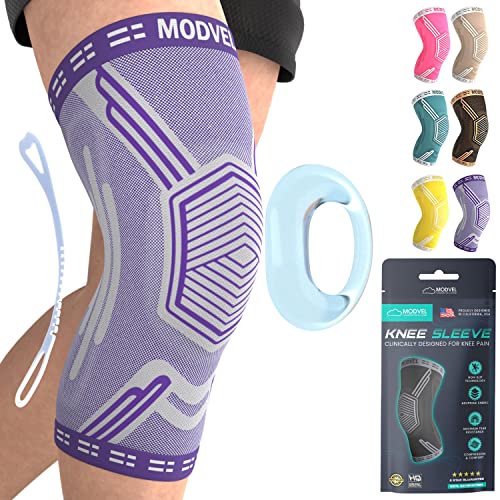 MODVEL Knee Braces for Knee Pain Women & Men - 2 Pack Knee Brace for Knee Pain Set, Knee Brace Compression Sleeve, Knee Braces for Knee Pain Meniscus Tear, ACL & Arthritis Pain Relief - Knee Sleeves