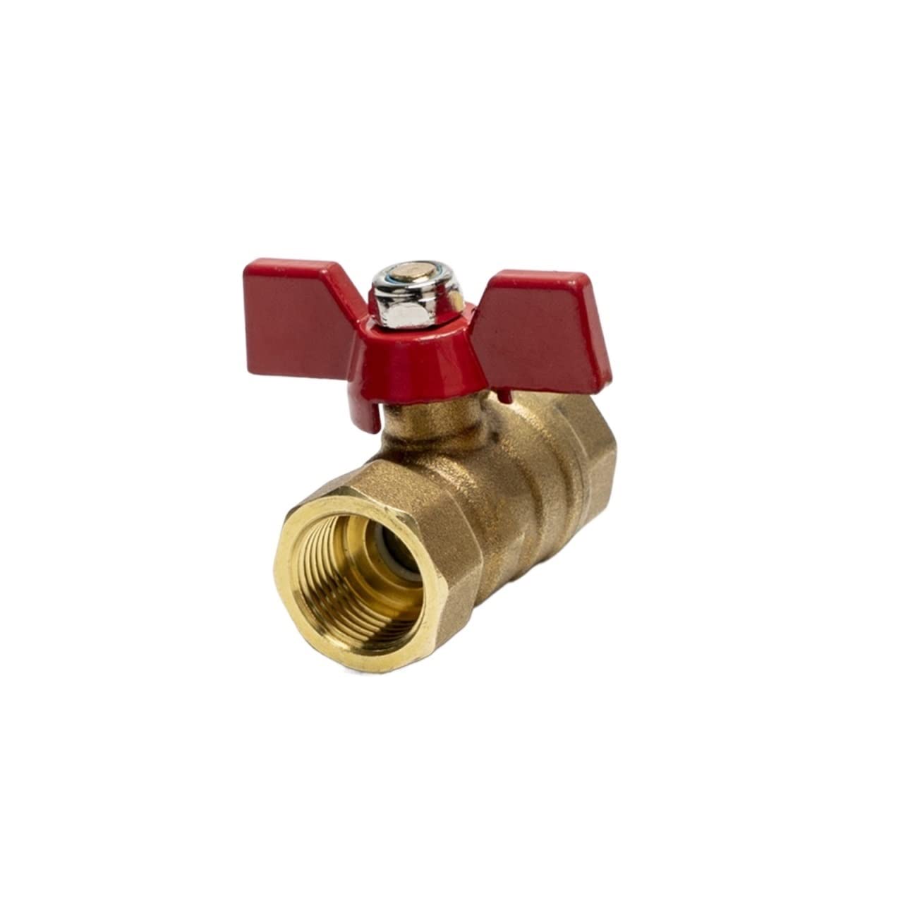 NLBN 1/4" 3/8" 1/2" 3/4" BSP Female Thread Two Way Brass Shut Off Ball Valve With Butterfly Handle For Fuel Gas Water Oil Air Quick response (Specification : 1/2", Thread Type : BSP Female Thread)