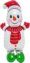 Balão Inflável 3D Boneco de Neve com Cachecol 24" (60 cm) – Foil Metalizado Natalino – Decoração de Natal Premium para Casa, Festa, Loja e Eventos – Balão Temático Natal