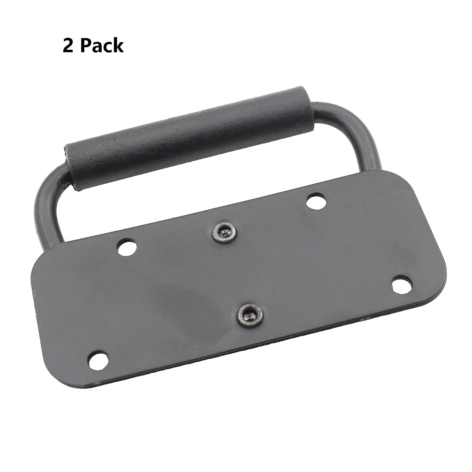 2 Pack Spring Loaded Pull Handles TTZEZE Surface Mount Chest Handle with Rubber Grip Handmade Chest Trunk Lifter — view 3