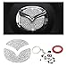 BLINGOOSE per Mazda Volante Copri Emblema Logo Adesivo Accessori Decorativi per Auto in Cristallo per Mazda 3 5 6 8 CX4 CX7 CX8 CX9 MX2 MX3 MX5 Accessorio Argento (Mazd-Steeling)