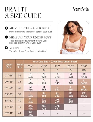 Vertvie Womens Seamless Bra No Underwire Comfort Push Up Bras Buttery Soft Wireless Bralette Full Coverage Sport Everyday Bra - Image 6