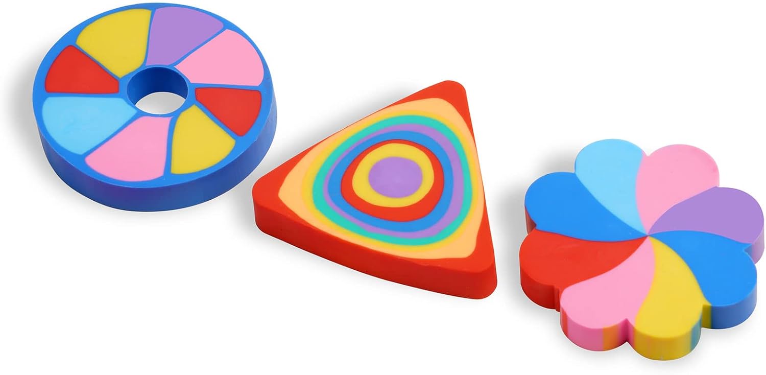 Radiergummi Gott Liebt Mich Mit Meinen Fehlern Vicloon Regenbogen Radiergummi, 3 Stück Radierer Kinder, Radiergummis