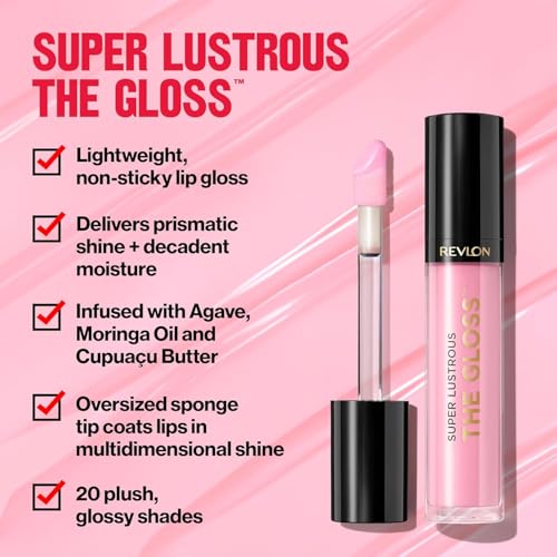 Image of Revlon Super Lustrous The Gloss, Non-Sticky, High Shine Glossy Finish, Lightweight Moisture Enriched With Agave, Moringa Oil Capuacu Butter - Black Cherry(265), 3.8ml