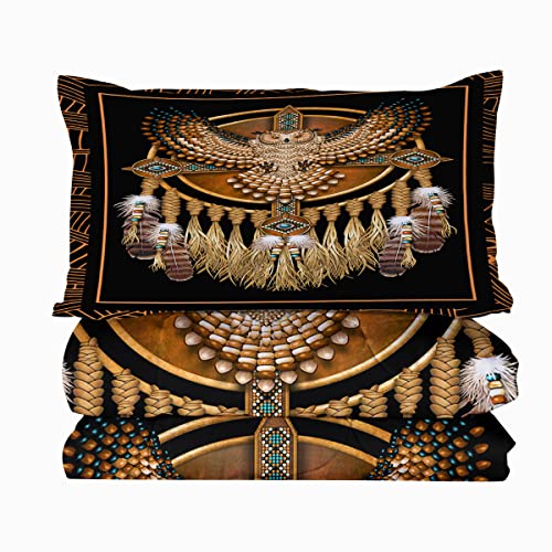 Blessliving Dream Catcher Owl Bedding Comforter Sets,Gold & Brown Twin/Twin Xl Bedding Sets With Comforter & Pillowcase, Feathers & Beads Bedspread, Bedroom Décor 3 Piece Twin/Twin Xl Size, Black #TOP5