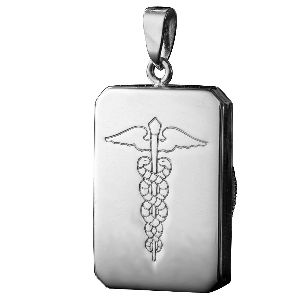 InfomedicInfomedic Stainless Steel Pendant - Rectangle (inc. chain)