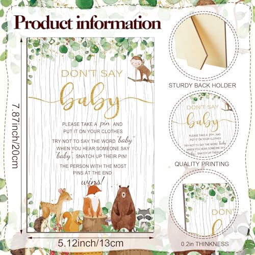 Image of Patelai 321 Pcs Woodland Animals Baby Shower Decoration Forest Animal Neutral Gender Reveal Decoration Don't Say Games 5 Set Serve 50 Guests for Woodland Baby Shower Birthday Party Decor Supplies