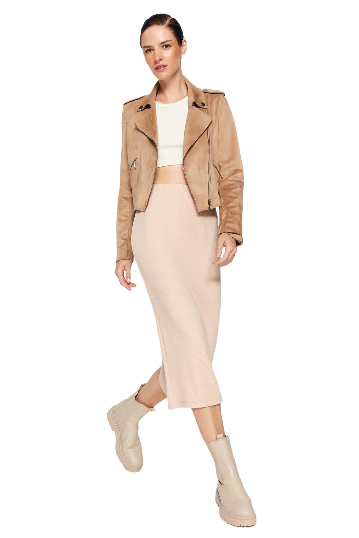 Trendyol Damen Gerade Maxi Stift Rock