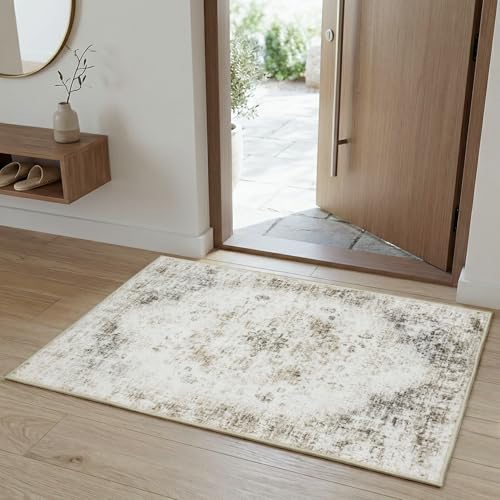 Tapete Área 2x4 Pies Beige para Sala y Dormitorio miniatura 1