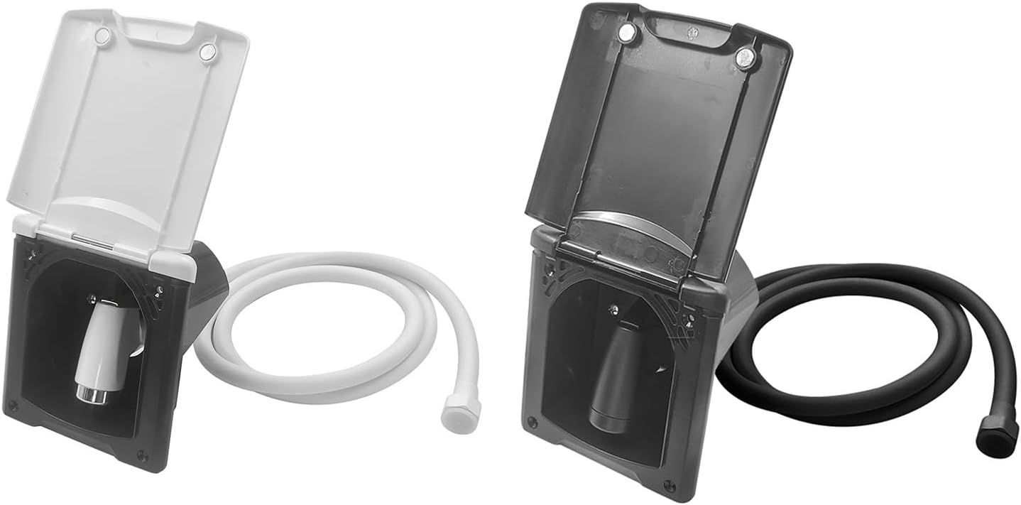 Shower Box Water Inlet Adapter for Campers and Marine Applications Flipping Top Seal 180 Degree Angles Water Tanks Cap