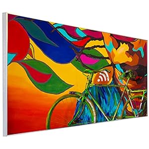 Ecowelle Infraroodverwarming met afbeelding | 900 Watt | 60×120 cm | infrarood verwarming | Made in Germany | f 148 schilderij fiets