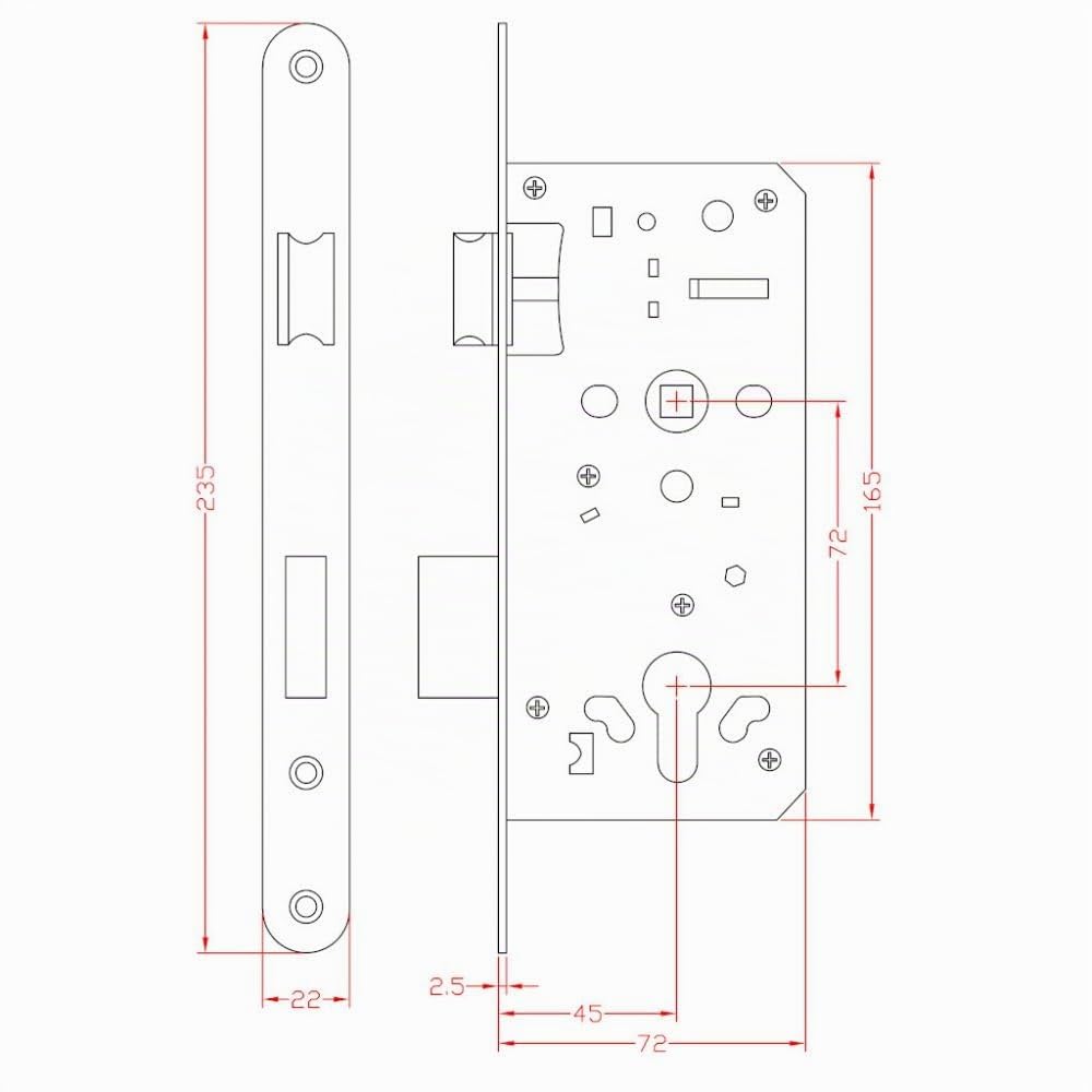 Einsteckschloss Gartentor Set Schwarz – Türschloss 72 mm Dornmaß 45 mm inkl Edelstahl Griffe Türschild Zylinder 35/35 mit 3 Schlüsseln