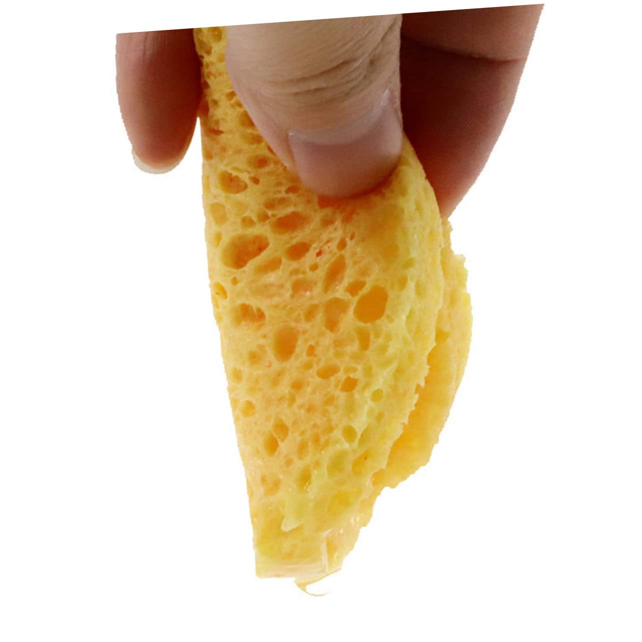 Piumino Cosmetico Arrotondato 100pezzi in Spugna di Cellulosa Gialla | Pulizia Viso, Uso Casa e Salone, Formato 100 Pezzi, Supporto per Polvere Cosmetica