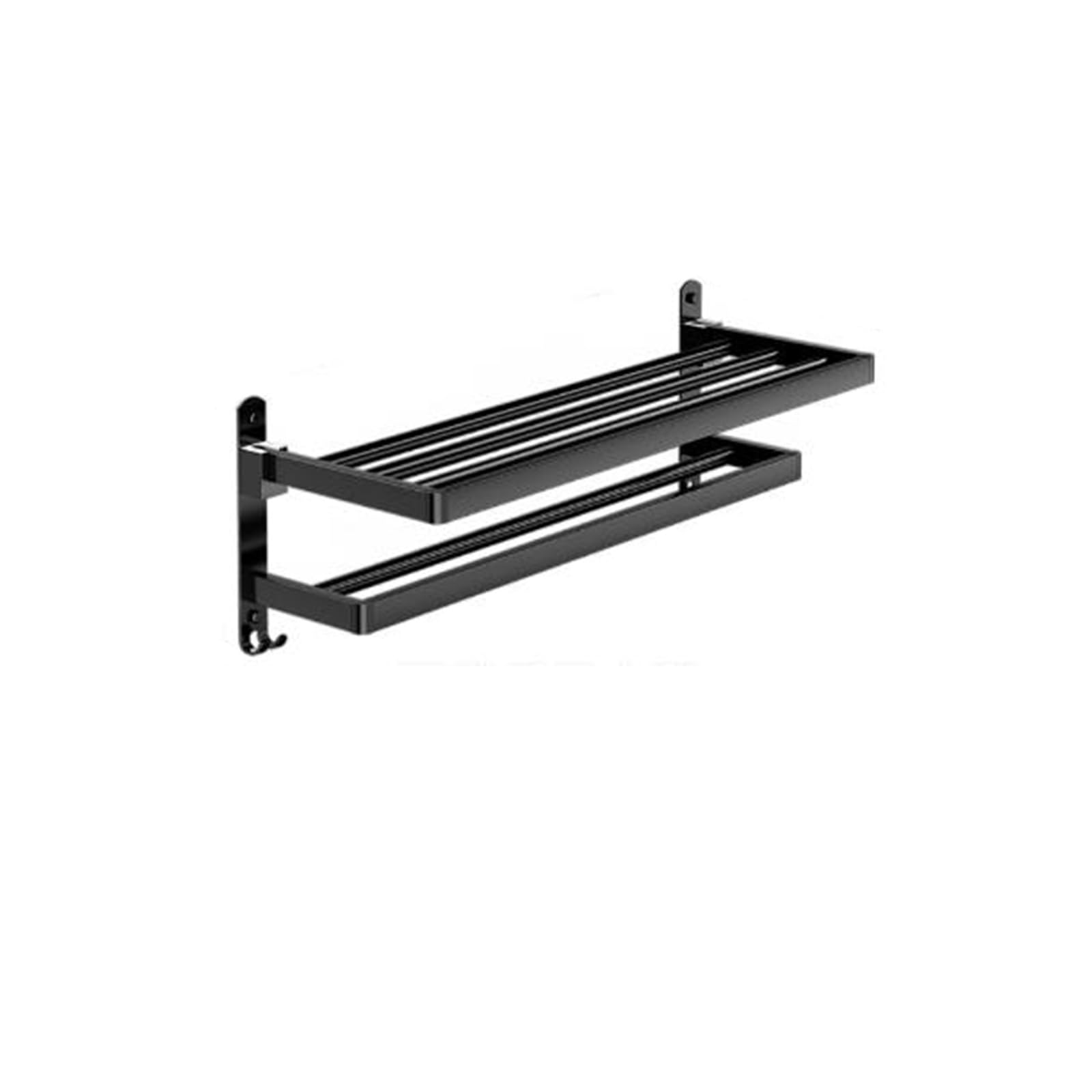 Porte serviette salle de bain JATIBOSH noir de 30 cm