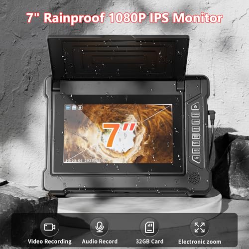 SYOWNFS Cámara de Alcantarillado 100ft/30m con Pantalla IPS Impermeable de 7" para Inspección de Tuberías DVR Grabadora miniatura 2