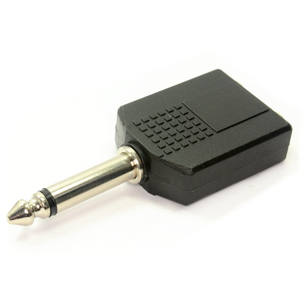 kenable 6.35mm 1/4 inch Mono Jack Plug to Twin 6.35mm 1/4 inch Mono Jack Socket Splitter Adapter