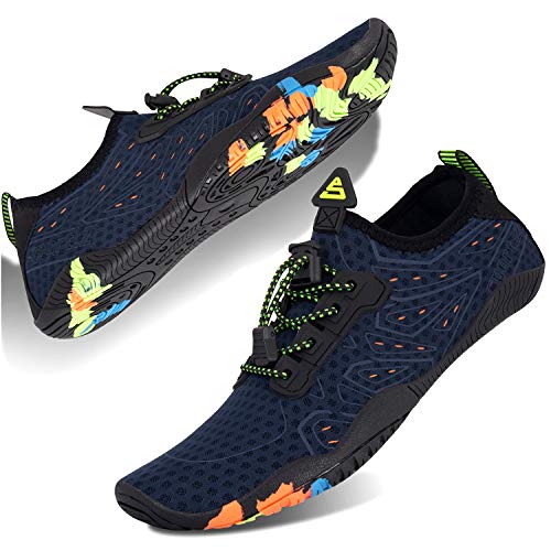 Strandschuhe Badeschuhe Wasserschuhe Herren Damen Schnell Trocknen Surfschuhe Schwimmschuhe Barfussschuhe Aquaschuhe(Blau/222,43 EU)
