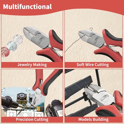 Image of 5-Pack 4 inch Small Wire Cutters, Mini Spring Loaded Flush Cutters