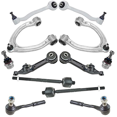 TRQ Front Steering & Suspension Kit Ball Joint Control Arm Control Arm with Ball Joint Tie Rod Compatible with 2006 Mercedes-Benz S350 2000-2006 S430 S500