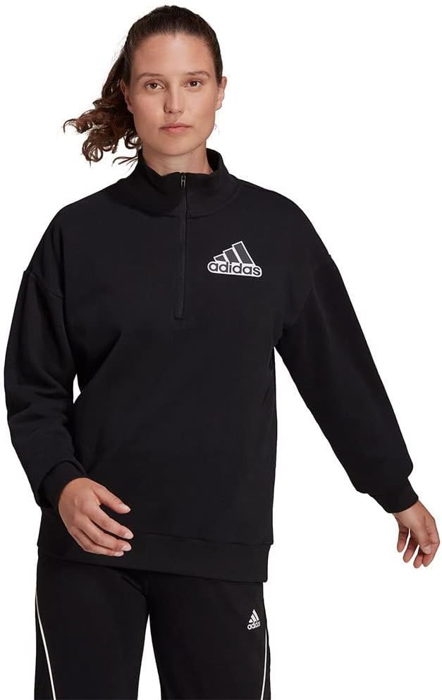 Women's Essentials Half Zip Outlined Logo Sweatshirt, Color Options