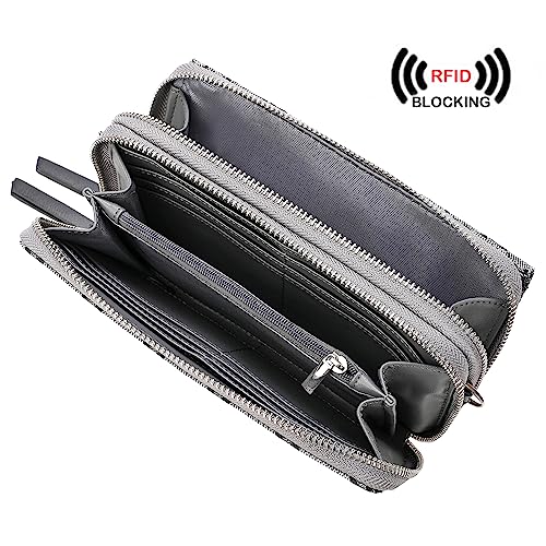 Image of Lanyani RFID Crossbody Wallet Wristlet Purse with Phone Pocket For Women Vegan Leather