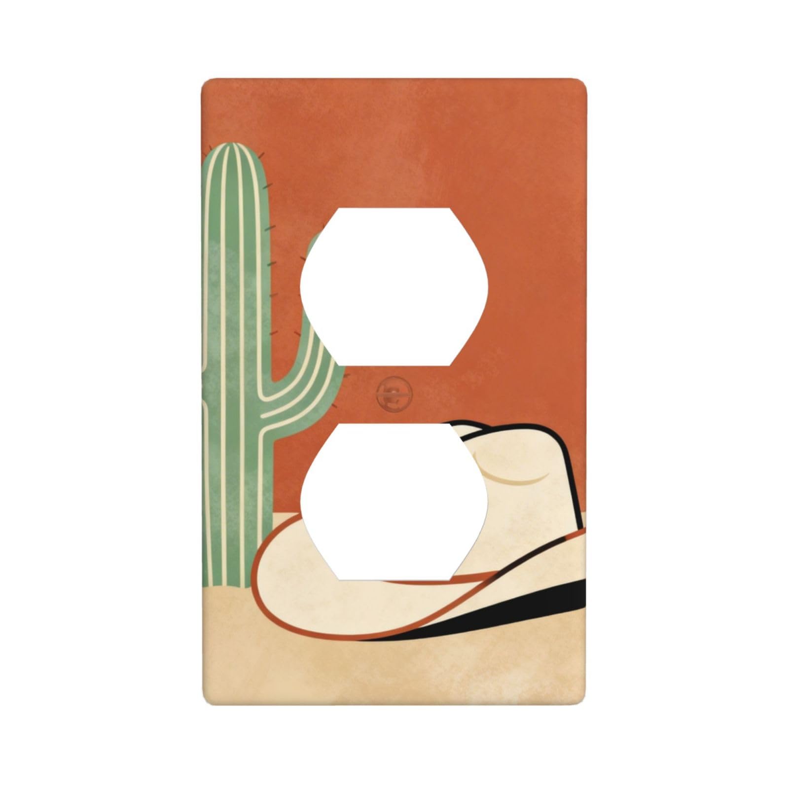 Western Cowboy Unbreakable Polycarbonate Switch Plate-1 Gang Screwless Wall Plate for Home Office
