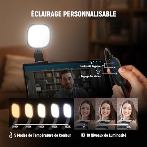 Lampe d'écran LED pour webcam et visioconférence Zoom NL10 - 5