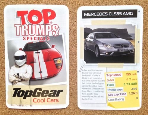 Top Gear TOP TRUMPS Single Card Cool Cars Motors