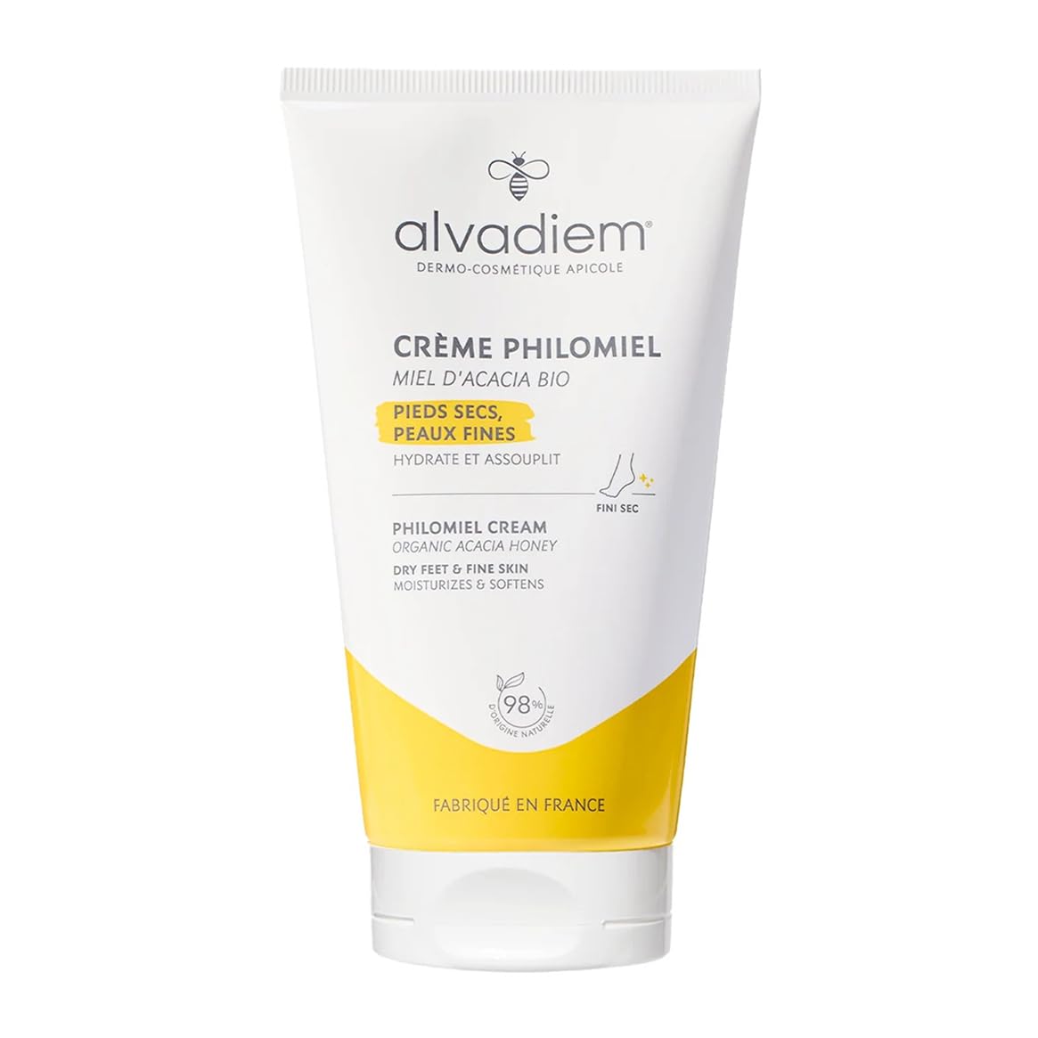 ALVADIEM PHILOMIEL Cream with Organic Acacia Honey – For Dry Feet – Made in France