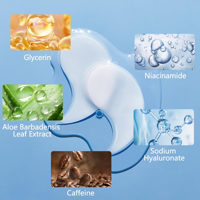 SPLASHGRIP Under Eye Patches Reduce Dark Circles and Puffiness Made with Kojic Acid, Caffeine, Niacinamide Stocking Stuffers for Men & Women Gift (6 Pairs)