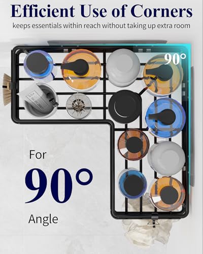 Kitsure Corner Shower Caddy - 2 Packs Heavy-Duty Bathroom Shelves with 4 Hooks, Adhesive Tapes, Rust-Proof & No Drilling Shower Shelf for Bathroom, Kitchen, Laundry, Black - Image 6