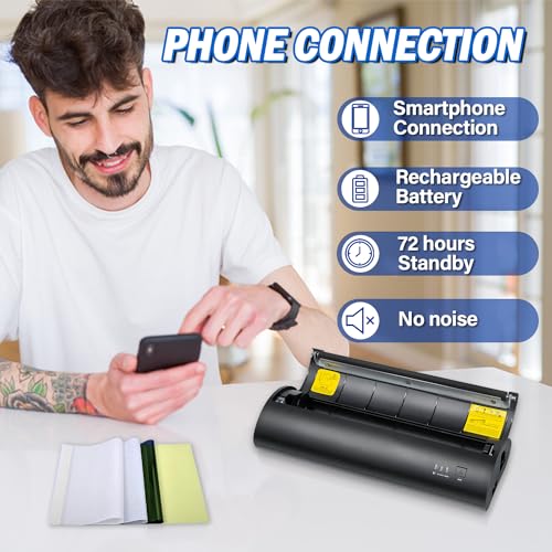Calicon Wireless Tattoo Stencil Printer with 10pcs Transfer Paper, Portable Thermal Copier Machine, Rechargeable Printer Kit, Compatible for Smartphone & PC (with Storage Box)